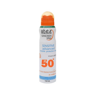 اسپری ضد آفتاب بدون رنگ ویتابلا SPF 50 مدل sun مناسب انواع پوست حجم 150 میلیلیتر