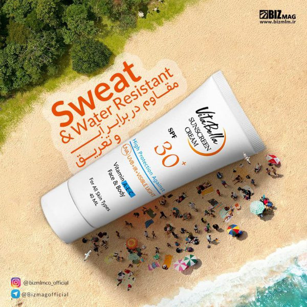 کرم ضد آفتاب ویتابلا SPF30 بی رنگ حجم ۴۰ میل